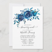 Invitation Marine et Baby shower floral blanc par courrier (Devant)
