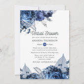 Invitation Marine et blanc avec Fête des mariées virtuelle ar (Devant)