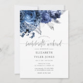 Invitation Marine et blanc avec la Bachelorette Silver Foil (Devant)