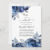 Invitation Marine et blanc avec Mariage virtuel Silver Foil (Devant)