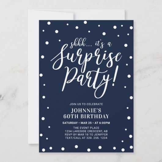 Invitation Marine et Blanc | Surprise Adulte fête d'anniversa (Devant)
