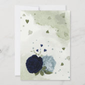 Invitation marine et bleu poussiéreux fleurs verdure douche n (Dos)