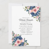 Invitation Marine et Blush Floral Baby shower virtuel (Devant)