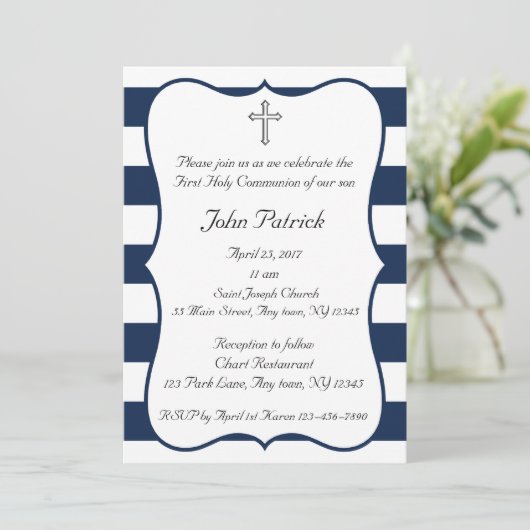 Invitation Marine et communion blanche (Debout devant)