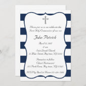 Invitation Marine et communion blanche (Devant / Derrière)