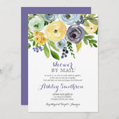 Invitation Marine et douche jaune par la poste (Devant / Derrière)