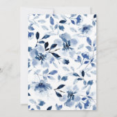 Invitation Marine et Dusty Blue Boy Baby shower floral (Dos)