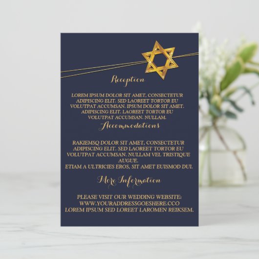 Invitation Marine et étoile d'or de David (Debout devant)