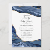 Invitation Marine et Gold Agate Drive par douche (Devant)