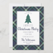 Invitation Marine et Green Tartan Plaid, fête de Noël (Devant)