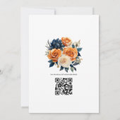 Invitation Marine et Mariage Floral Orange (Dos)