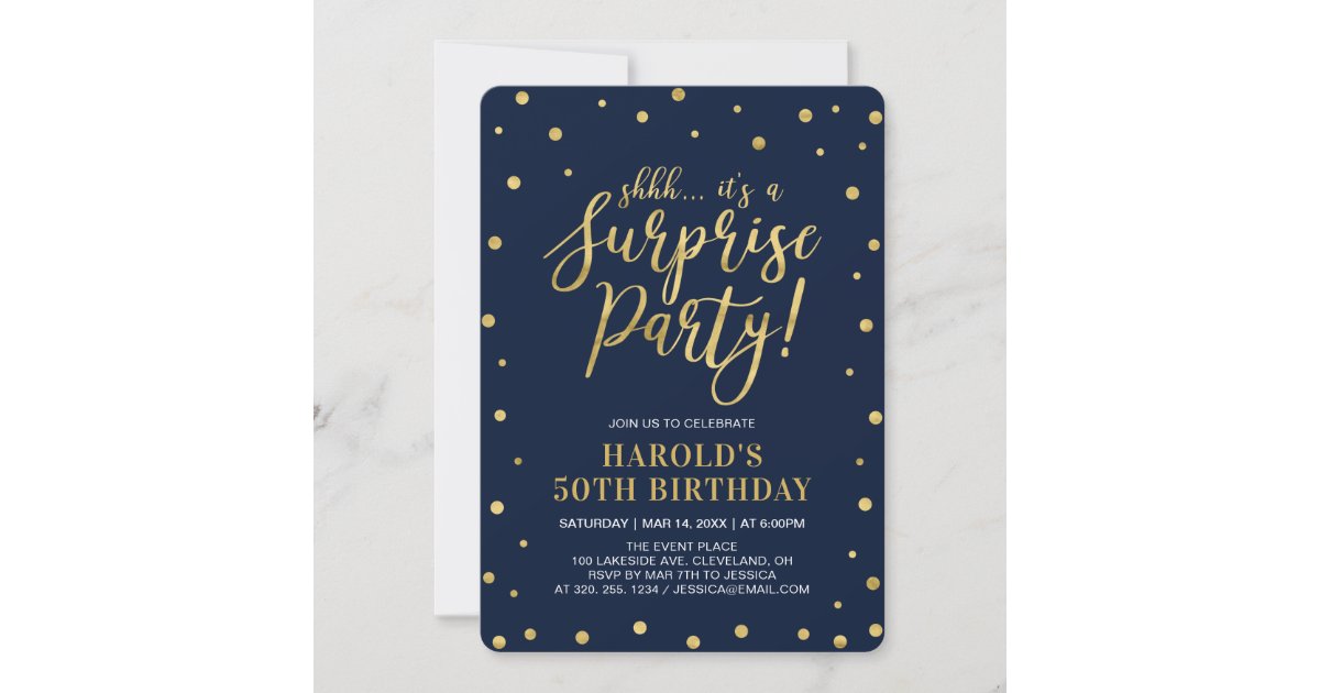 Invitation Marine Et Or 50e Anniversaire Surprise Adulte Zazzle Be Invitation Marine Et Or 50e Anniversaire Surprise Adulte Zazzle Be