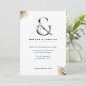 Invitation Marine et or de l'ampersan boho moderne (Debout devant)