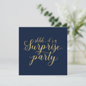 Invitation Marine et Or | Parti de retraite surprise moderne (Debout devant)