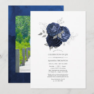 Invitation Marine et Parties scintillant Faux Fête de la vie