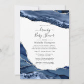 Invitation Marine et Silver Agate Drive par douche (Devant)