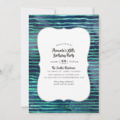 Invitation Marine et Turquoise Stripes et Pois Anniversaire (Devant)