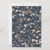 Invitation Marine Fleur sauvage Bleu Boho Chic Premier annive (Dos)