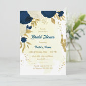 Invitation marine & fleurs blanches or nuptiale (Debout devant)
