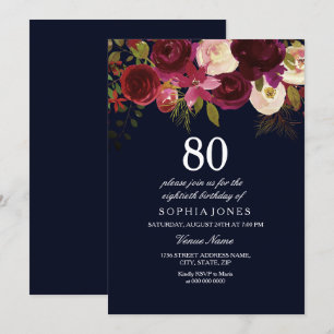 Invitation Marine & Fleurs Bourgogne 80e anniversaire Invitat