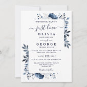 Invitation Marine Floral Intime Mariage privé Photo (Devant)