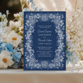 Invitation Marine Floral Rustic Mariage