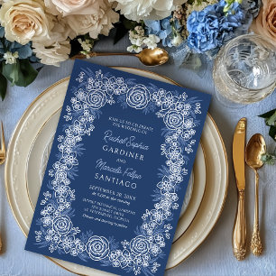 Invitation Marine Floral Rustic Mariage