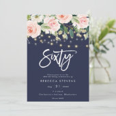 Invitation marine florale rustique 60e anniversaire (Debout devant)