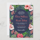 Invitation Marine florale tropicale avec Mariage Hibiscus ros (Devant)