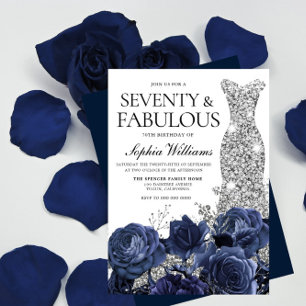 Invitation Marine Flowers & Silver Diamond Robe 70e anniversa