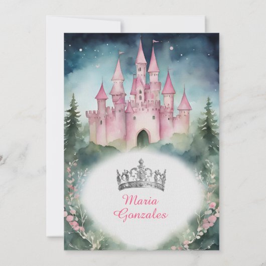 Invitation Marine Forêt Robe Mis Quince 15 Anniversaire (Dos)