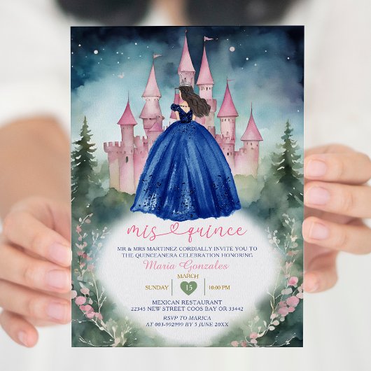Invitation Marine Forêt Robe Mis Quince 15 Anniversaire