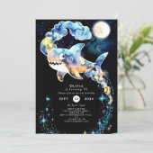 Invitation Marine Fun Blue Shark Anniversaire (Debout devant)