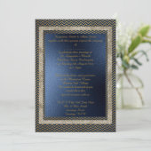 Invitation Marine Gold Chevron élégante papeterie de mariage (Debout devant)