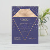 Invitation Marine Gold Diamond Confetti Parties scintillant G (Debout devant)