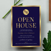 Invitation Marine & Gold Logo Moderne Business Open House