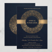 INVITATION MARINE GOLD ORNATE MANDALA ÉVÉNEMENT DE FÊTE D'ENT (Devant / Derrière)