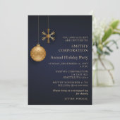 Invitation Marine Gold Snowflakes Corporate Holiday Party (Debout devant)
