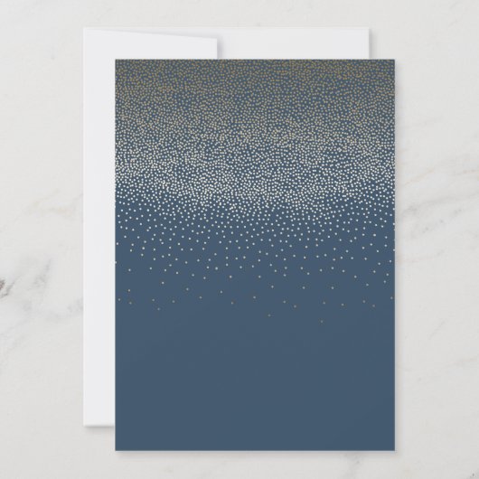 Invitation Marine Gold String Lights Dîner de répétition Vint (Dos)