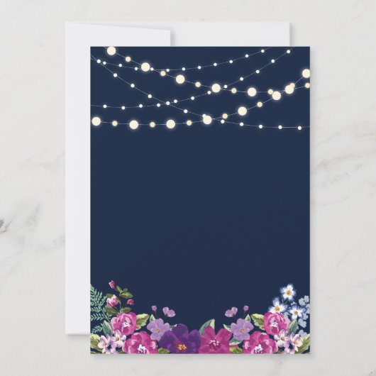 Invitation Marine & Gold String Lumières Surprise fête d'anni (Dos)