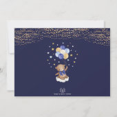 Invitation Marine Gold Teddy Bear Hot Air Balloon 1er anniver (Dos)