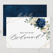 Invitation Marine Gold White Ivor Serez-Vous Ma Femme D'Accue (Devant / Derrière)