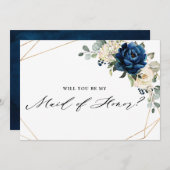 Invitation Marine Gold White Ivory Serez-vous ma servante d'h (Devant / Derrière)