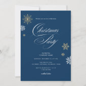 Invitation Marine Gold White Snowflon Bureau Noël (Devant)