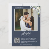 Invitation Marine Green Feuilles Engagement Party QR Code Pho (Dos)