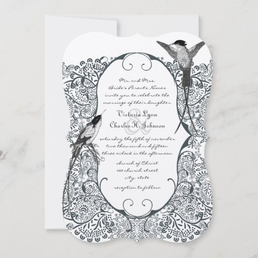 Invitation Marine Hummingbird Inséparable mariage invite Moti (Devant)
