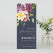 INVITATION MARINE JAUNE BLEU BURGUNDY FIANÇAILLES FLORAL (Debout devant)