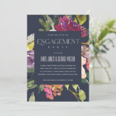 INVITATION MARINE JAUNE BLEU BURGUNDY FIANÇAILLES FLORAL (Debout devant)