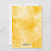 Invitation Marine Jaune et violet Bright Floral Christening (Dos)