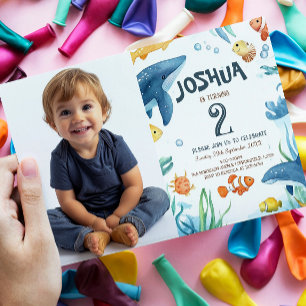 Invitation Marine Life Anniversaire de enfant Party de poisso